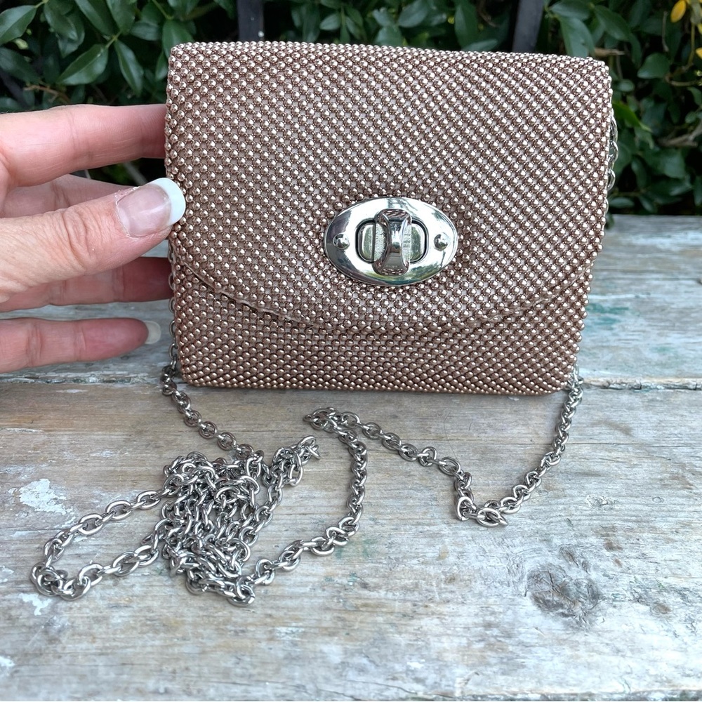 Tevolio metallic soft copper beaded bag small purse